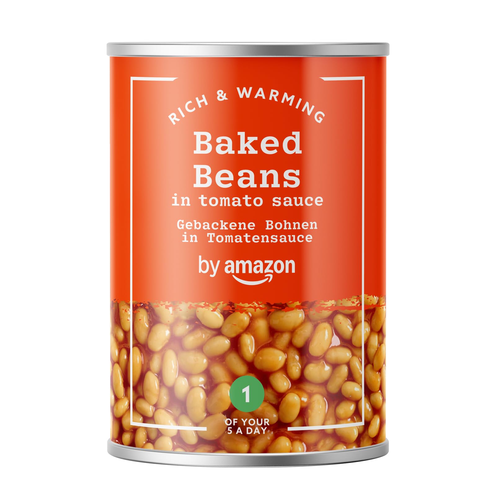 By Amazon Baked Beans in Tomato Sauce, Canned, Vegan, 420g