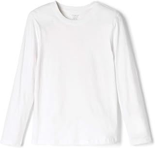 French Toast Boys' Little Long Sleeve Crewneck Tee, White, 7