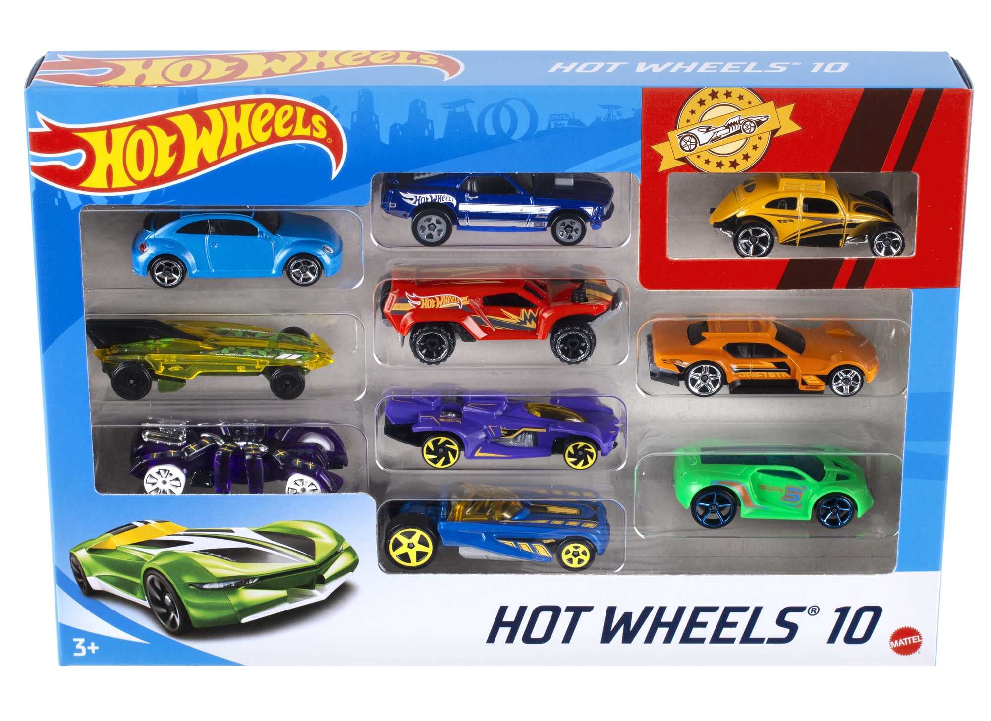 ​Hot Wheels 10-Pack (Styles May Vary​) | Multipack of 10 of Toy Trucks & Cars in