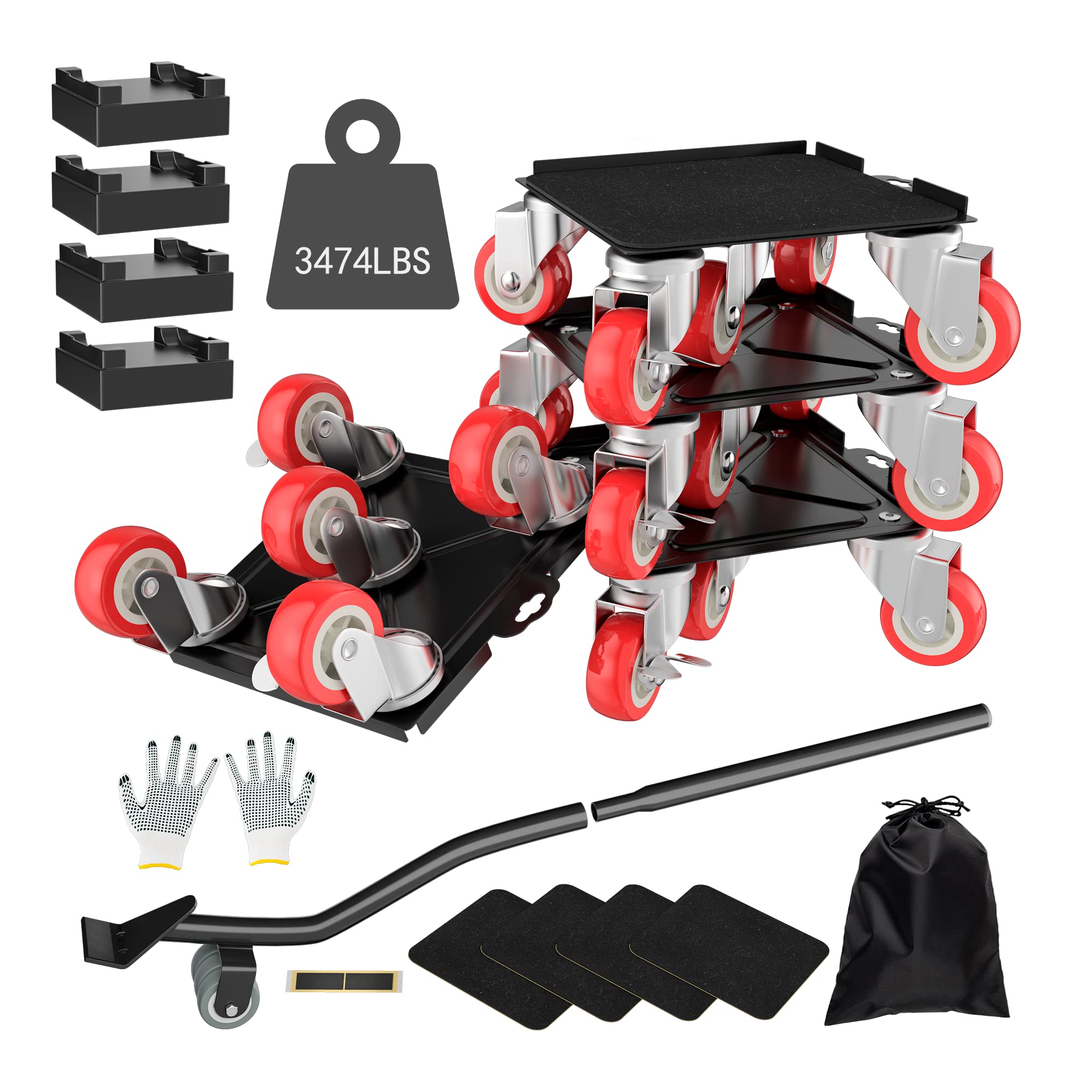 MYUEA Furniture Dolly,Furniture Movers with 5 Wheels,Carbon Steel Panel Heavy Du
