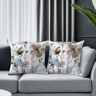 2 Pieces Vintage Flower Decorative Throw Pillow Covers 18x18 Inch Double-Sided Throw Pillow Covers Cushion Covers for Sofa Couch Living Room Bedroom Home Decor