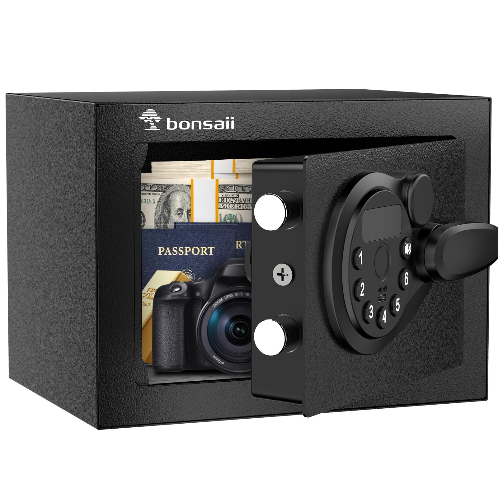 Bonsaii Security Safe Box With Electronic Keypad 0.231 Cu.Ft for Valuables | SPH