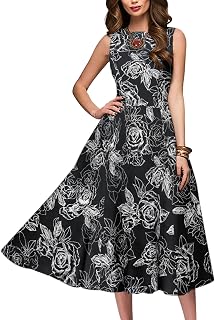 Simple Flavor Women's Vintage 1950s Cocktail Midi Dress