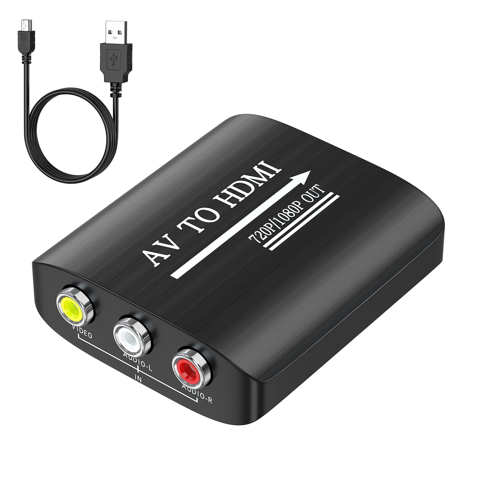 AV to HDMI Converter, AV to HDMI Adapter Support 720p/1080p for PS1/PS2/PS3/Xbox