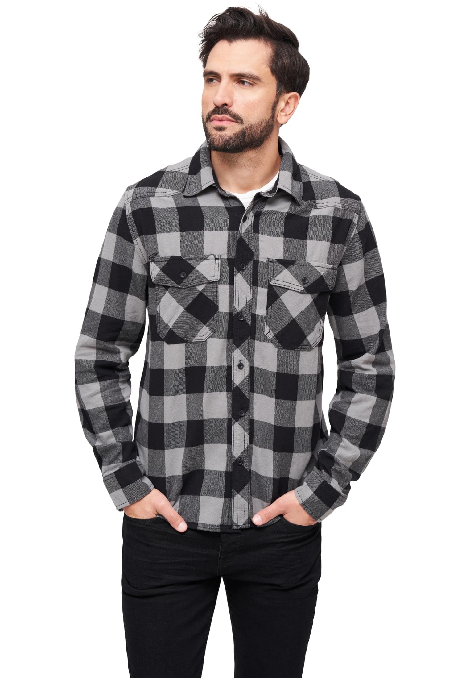 Brandit Men's Flannel Check Shirt Long Sleeve Classic