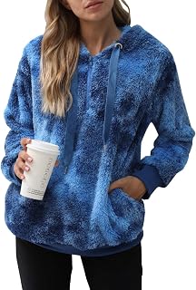 ReachMe Womens Oversized Sherpa Hoodie Pullover Fleece Sweatshirt