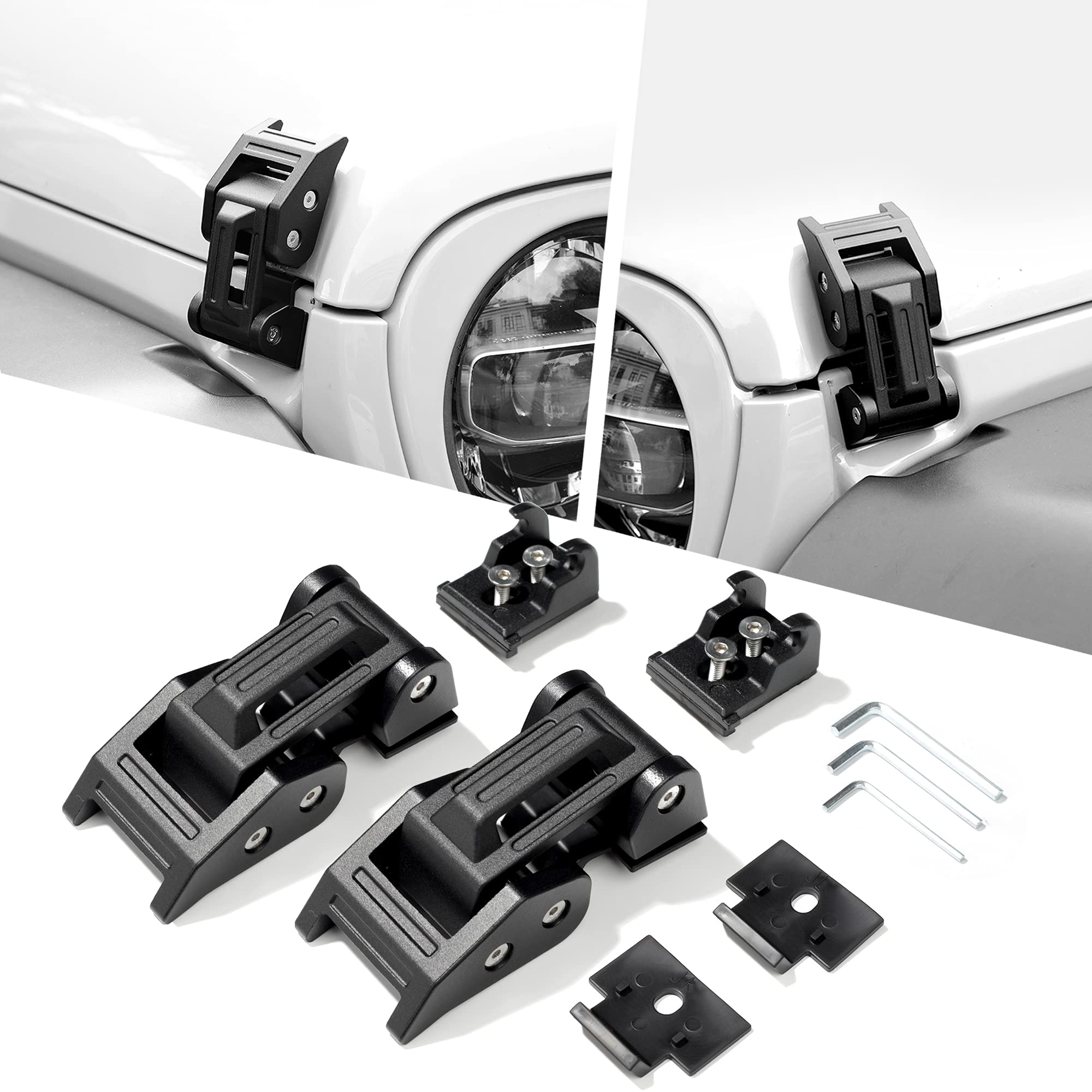 Seven Sparta Hood Latches Aluminum Hood Catch Compatible with Jeep Wrangler JK/J