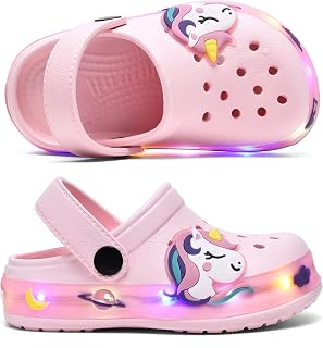 Children's Garden Shoes, Clogs for Girls, Non-Slip Garden Clogs, Slippers, Sandals, Slippers and Slippers with LED Light
