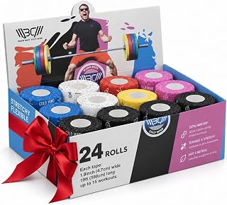 WARM BODY COLD MIND High Quality Olympic Weight Lifting Thumb Tape for Powerlifting, Cross Training, Gym, Workout, Weightlifting, Athletic Finger Wrap(24 Rolls)