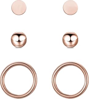 BONNYBIRD® Women's Surgical Steel Earrings - Hypoallergenic & Waterproof Earrings in Silver, Gold & Rose Gold