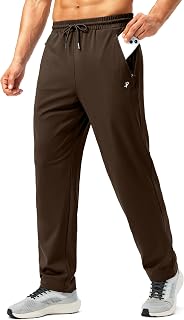 Pudolla Men's Sweatpants Workout Athletic Pants with Zipper Pockets