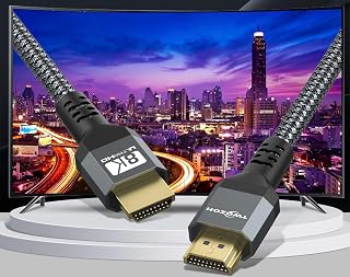 HDMI 2.1 Cable 8K 10K 4K 48Gbps 3.3FT Ultra High Speed HDMI Cables (8K@60Hz 7680x4320, 4K@120Hz) eARC HDR10 HDCP 2.2 & 2.3 3D, Compatible with PS5/PS4/X-Box/Roku TV/HDTV/Blu-ray /L/L/L/L/LG/Samsung