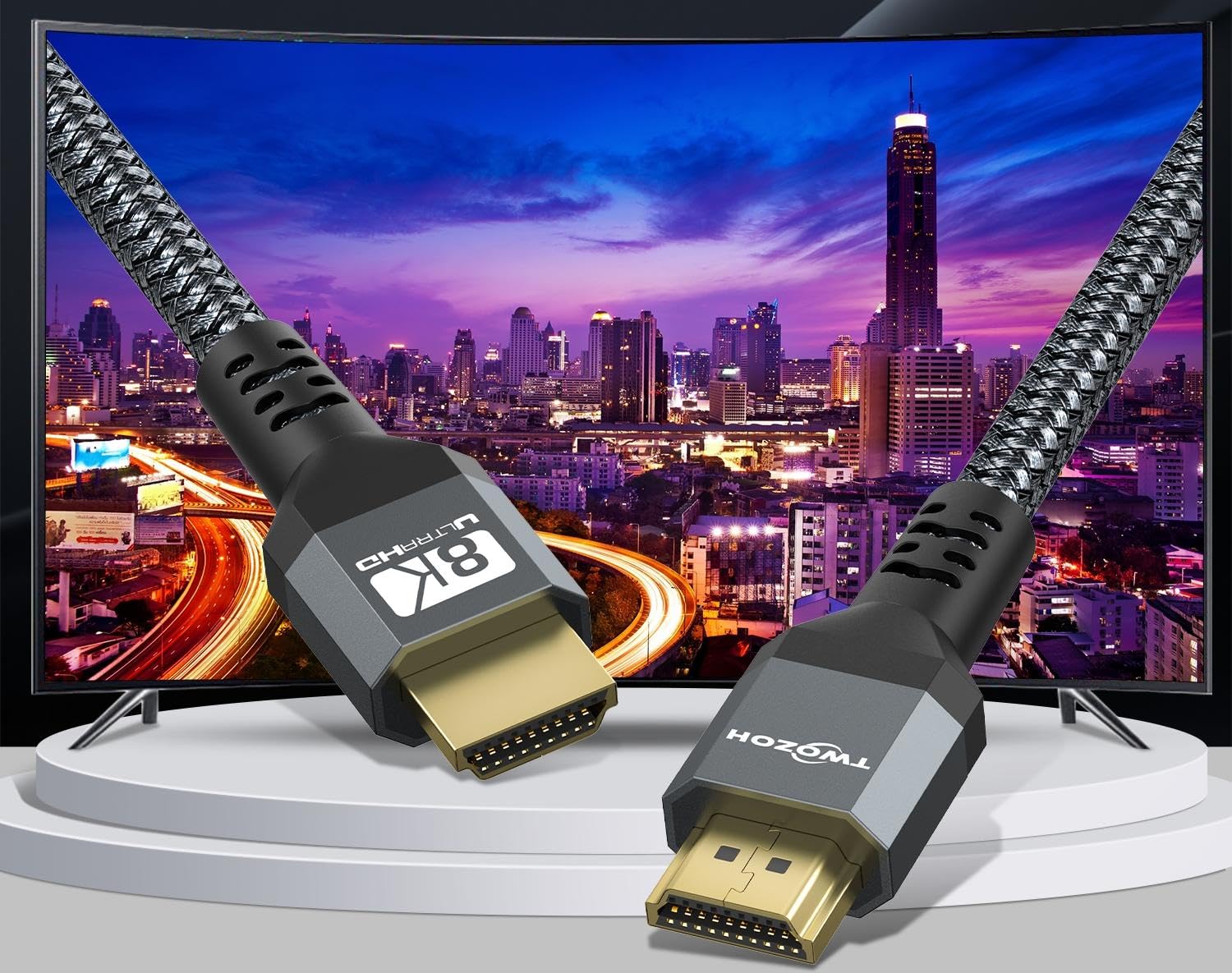 HDMI 2.1 Cable 8K 10K 4K 48Gbps 3.3FT Ultra High Speed HDMI Cables (8K@60Hz 7680