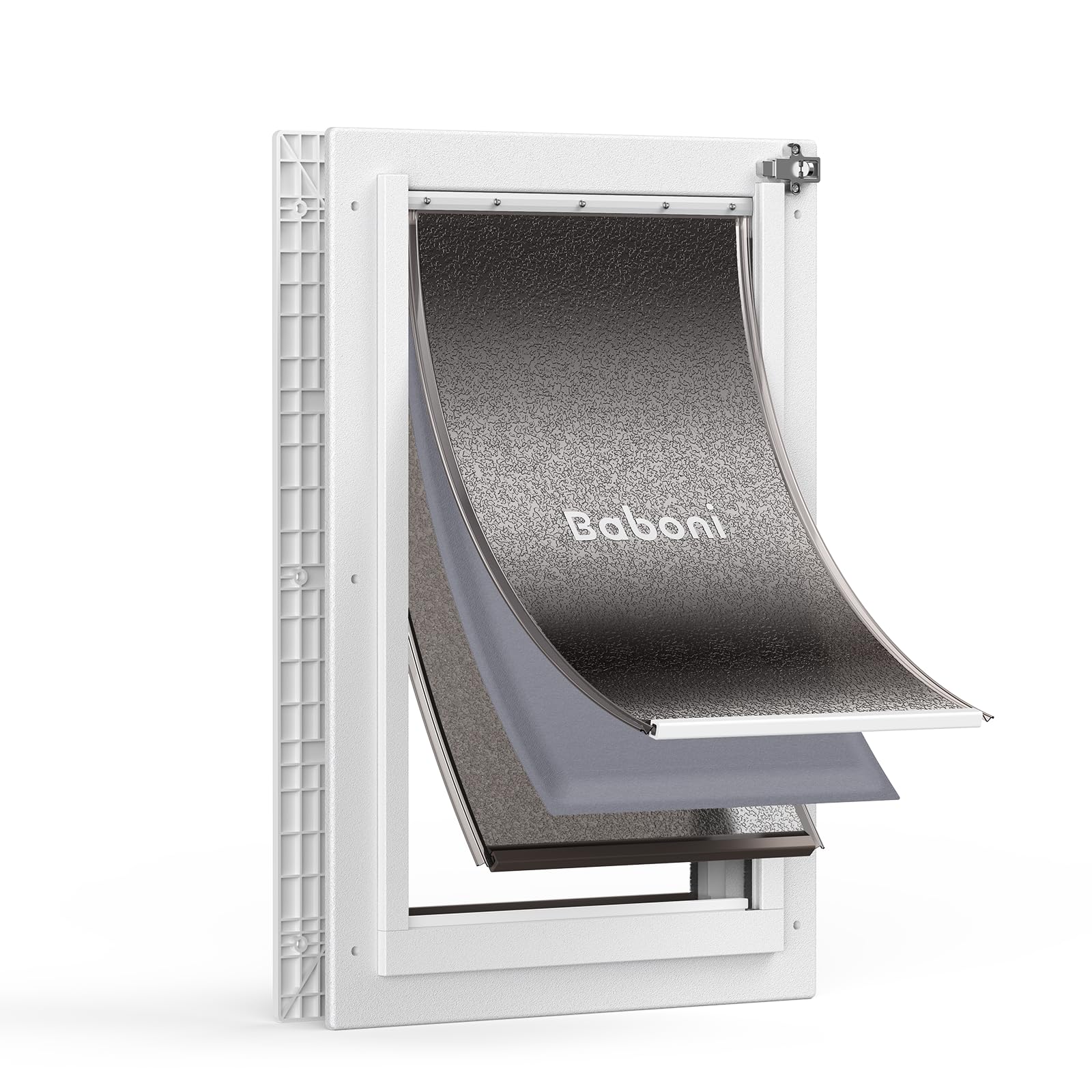 Baboni Dog Door for Door,3-Flap,Durable Plastic Frame,Large | Pets Up to 100 Lb,