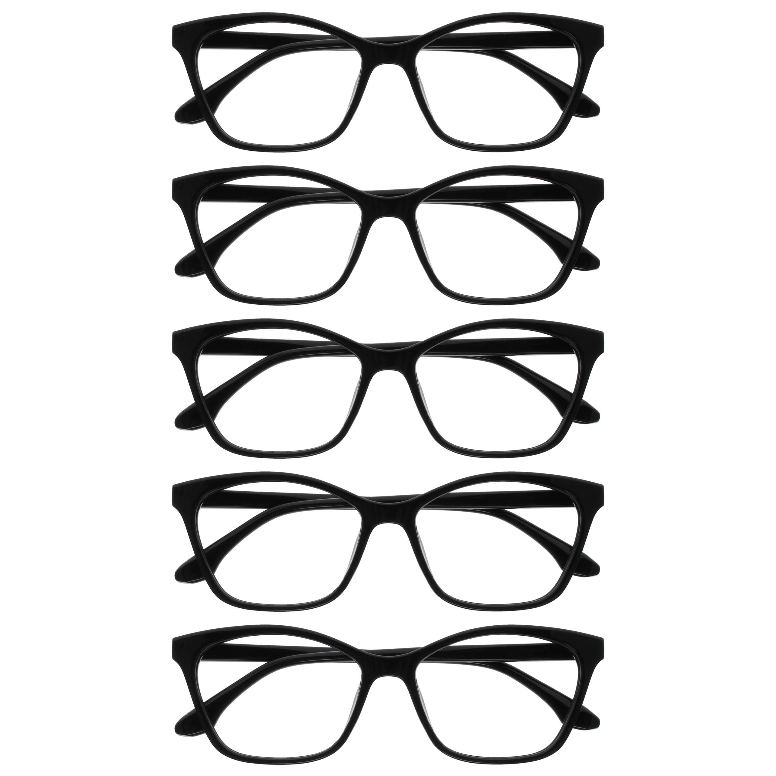 OPULIZE KAT Reading Glasses for Women Men, Cat-Eye Framewith Spring Hinges, Blac