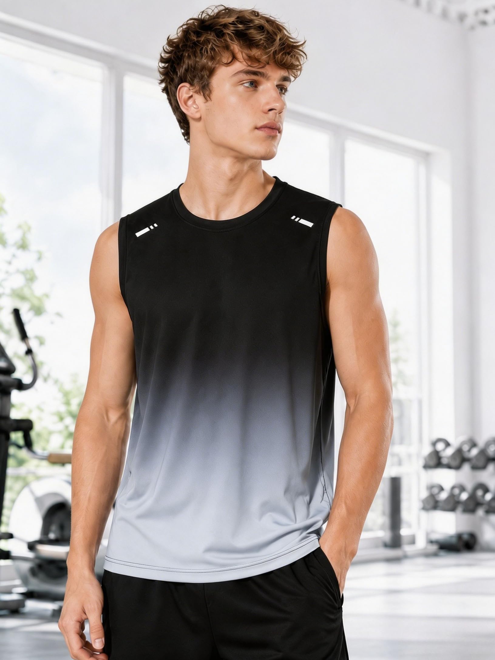 Mens Workout Tank Tops Sleeveless Muscle Shirt Sports Quick Dry Workout Running 