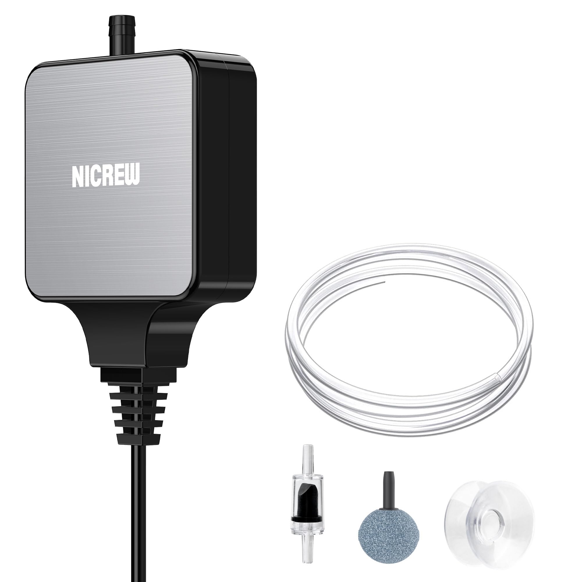 NICREW Nano Silent Mini Aquarium Air Pump, <33 dB, for Tanks up to 40 L | Piezo 