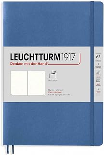 Leuchtturm 361569 Notebook, A5, Ruled, Soft Cover, Denim