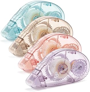 HUIRUSO 4 Pack Double Sided Tape Roller, Scrapbook Supplies, Glue Tape | scrapbooking, Crafts, School Office Journaling Supplies (0.31 inch X 26.25 feet)