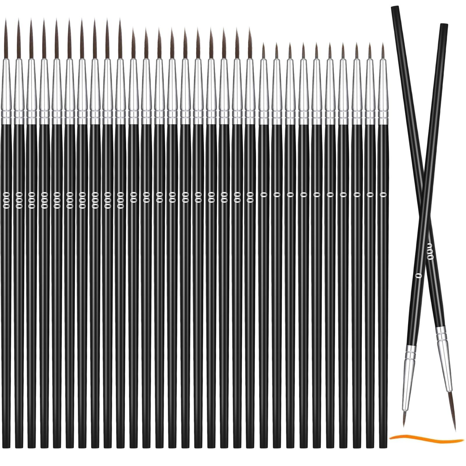 30 Pcs Tiny Detail Paint Brushes, Mini Small Painting Brushes Set, Fine Tip Pain