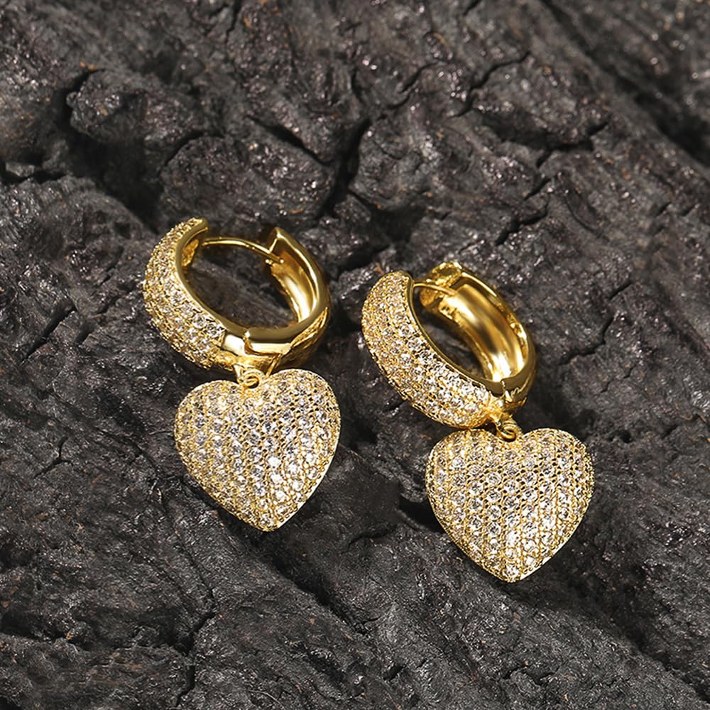 Sparkling Heart Earrings Love Wedding Trendy Jewelry for Women