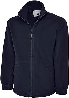 Adults Ladies Mens Classic Full Zip Fleece Jacket, Navy, Medium