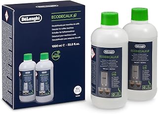 De'Longhi EcoDecalk - Coffee Machine Descaler 10 Decalcification Doses | Descaling Solution, Plant-Based Formula, Coffee Machine Maintenance Accessory, 2 X 500ml Bottles, Biodegradable, DLSC502