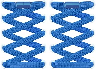 RJ-Sport 2 Pairs Flat Laces - Quick Release Elastic Laces - Quick Lacing System for Unique Comfort and Strong Grip - With Metal Capsules