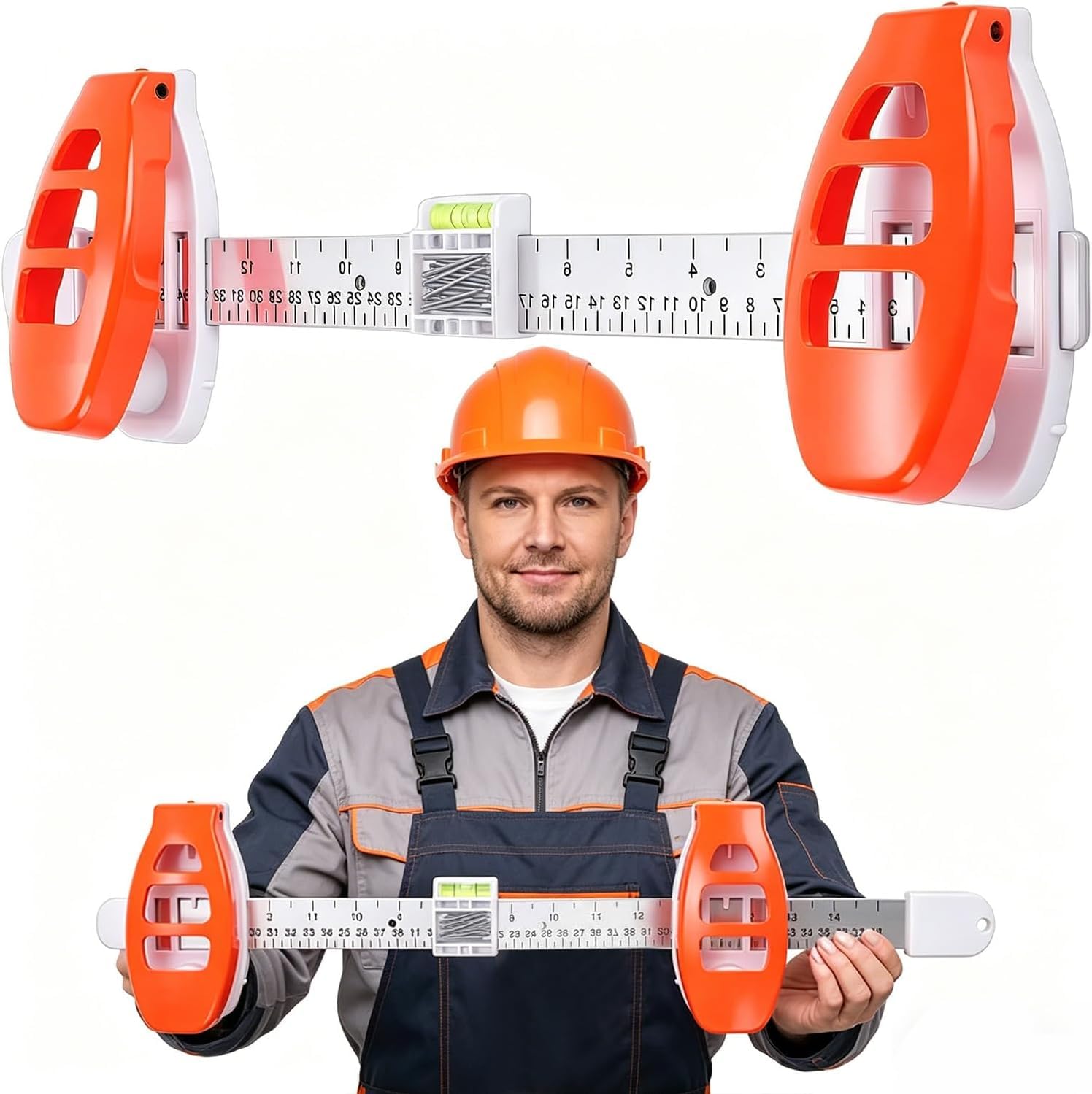 Level Ruler Picture Hanging Tool with 50 Nails – Straight Alignment Frames | Pre