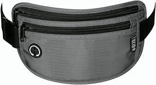 VINATO RFID Protection Anti-Theft Bum Bag, Men Women Waist Bag, Waterproof Travel Bum Bag, Hidden Money Belt for Sports, Travel, Festival, Slim Bag, Grey