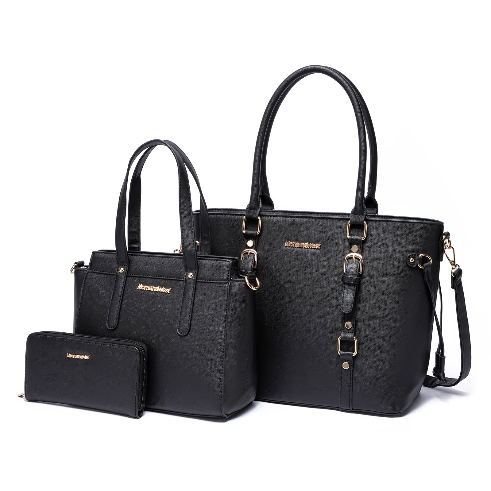 Montana West Classic Tote And Wallet Set Elegante