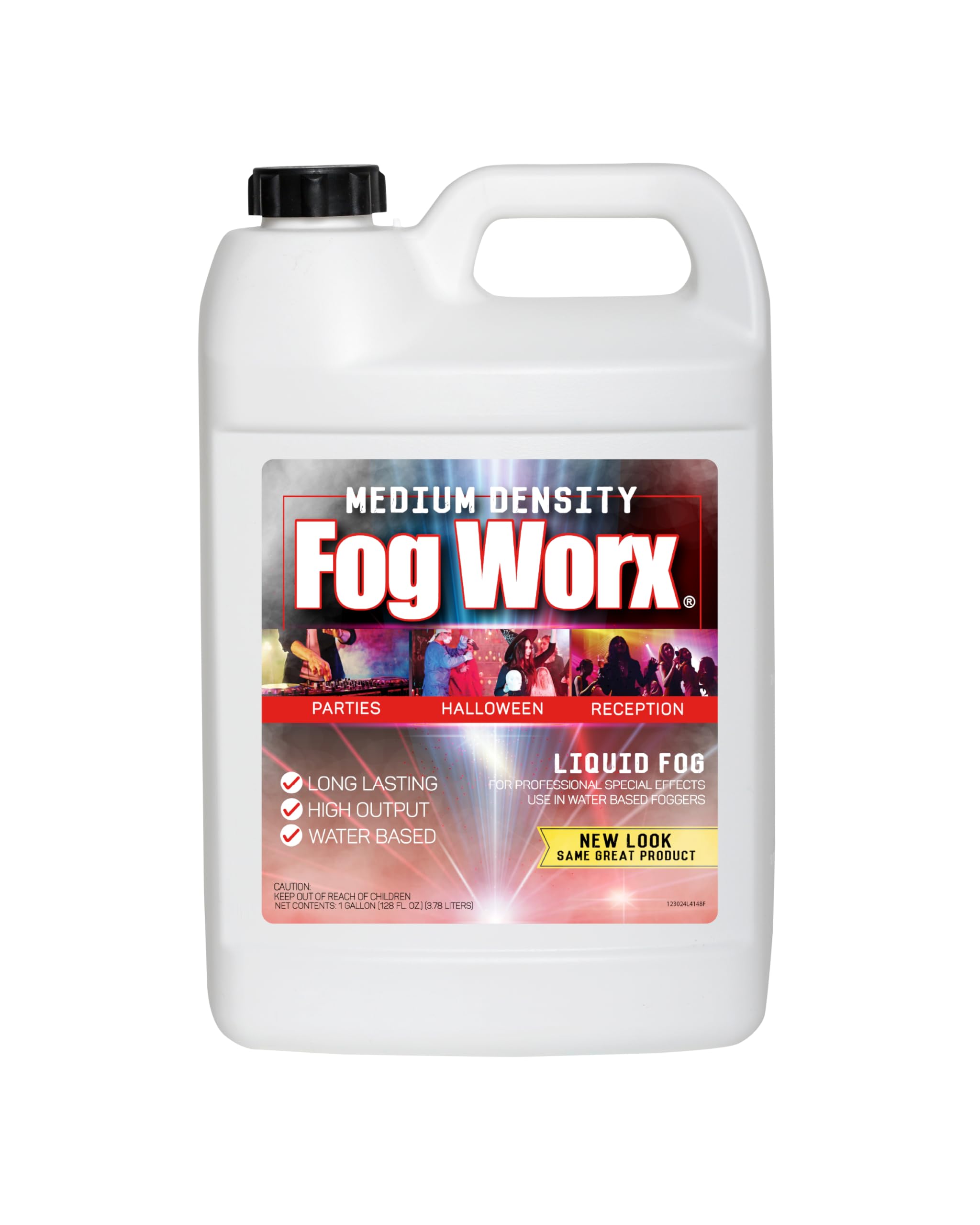 FogWorx Fog Juice - 1 Gallon of Organic Fog Fluid (128 oz) - Medium Density, Hig