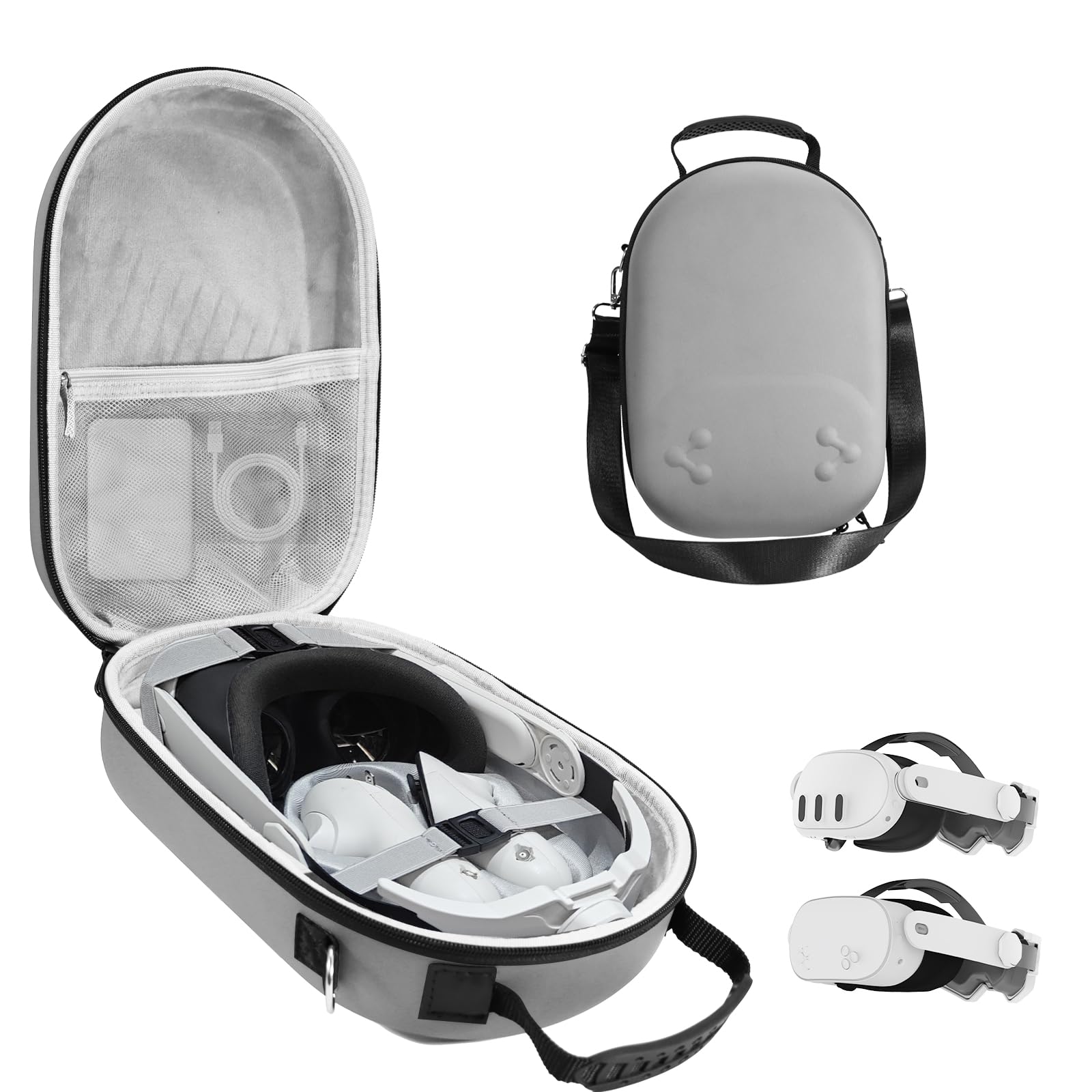Hard Carrying Case Compatible with Oculus Meta Quest 3/3S,VR Headset Elite Strap