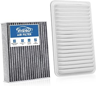 Engine+Cabin Air Filter Fit for 2009-2019 Corolla, 2007-2018 Yaris | 2009-2014 Matrix, 2008-2014 Scion xD, 2009-2010 Vibe, CF10285, CA10190, 2Pcs, 99% Filtration Efficiency, Easy Install