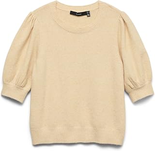 VERO MODA Women's Vmdoffy 2/4 O-Neck Pullover Ga Noos Vmdoffy 2/4 O-Neck Pullover Ga Noos (Pack of 1)
