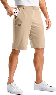 Pudolla Men's Golf Shorts with 4 Pockets 11"/13" Long Inseam Dress Shorts