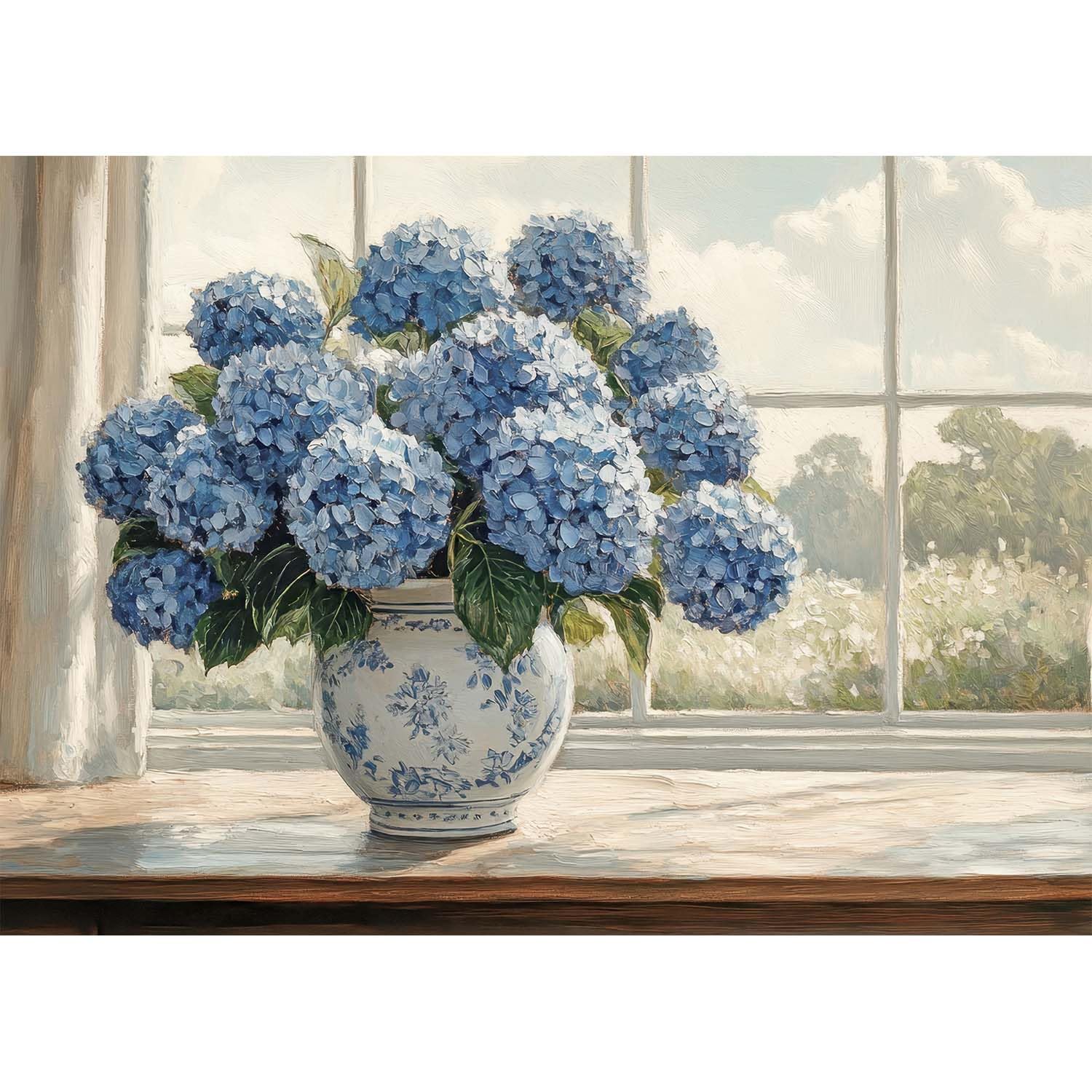 Diamond Art Painting Kits for Adults, Blue Hydrangea Full Drill Diamond Dots Pai