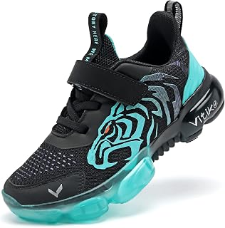 JMFCHI Boys Running Shoes Breathable Mesh Slip-On Athletic Tennis Sneakers