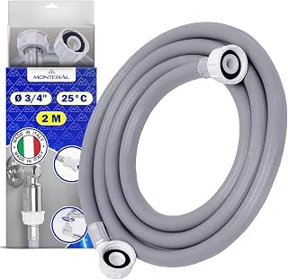 Washing Machine and Dishwasher Hose 2 m for 77 °F 20-60 Bar Ø 3/4" | Made in Italy. MONTERAL