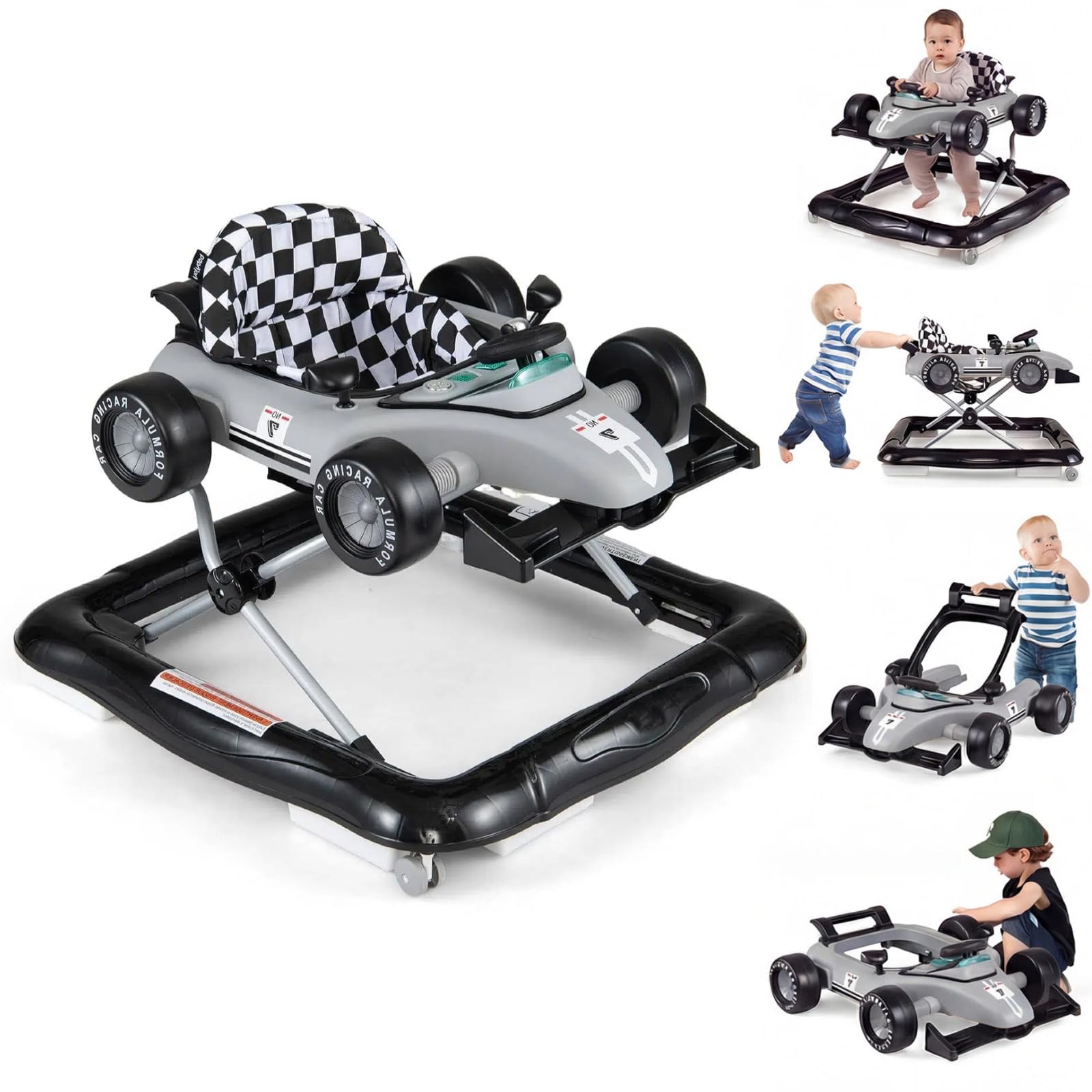 HONEY JOY Baby Walker, 4-in-1 Foldable Infant Activity Push Walker, Toddler Car 