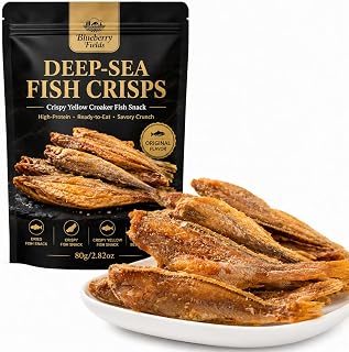 High-Protein Ready-to-Eat Deep-Sea Fish Crisps, Crispy Deep Sea Yellow Croaker Fish Snack, Premium Seafood Healthy Snacks, Savory Whole Fishs Crunch for Beer & Movie Night (80g/2.82oz, Original Flavor)