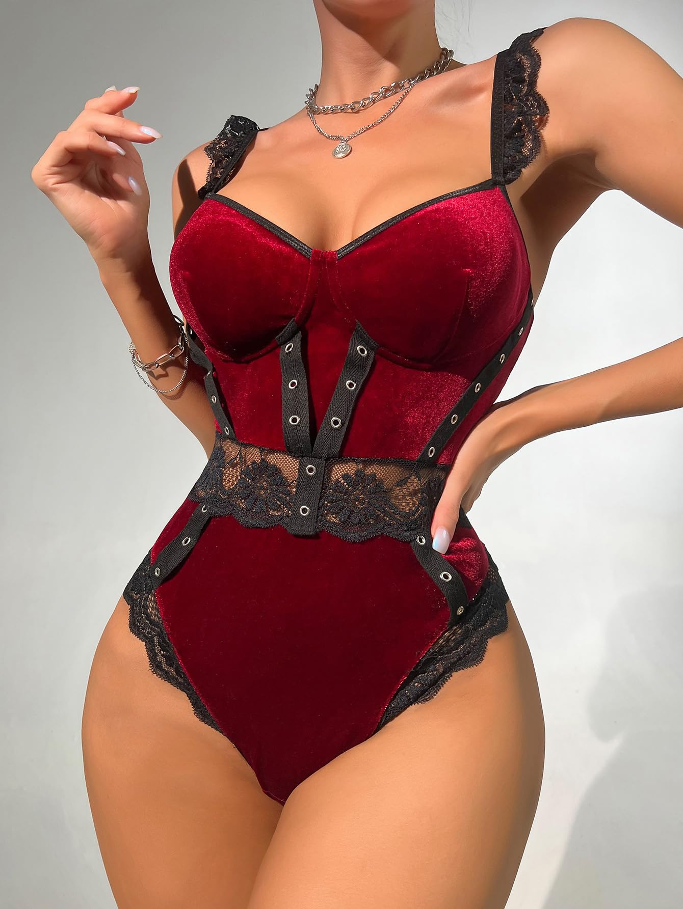 Sexy Mesh Sheer Floral Lace Corset
