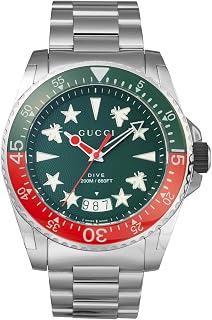 GUCCI DIVE YA136222 Men's Watch, Quartz Green, Stainless Steel, Sapphire Glass