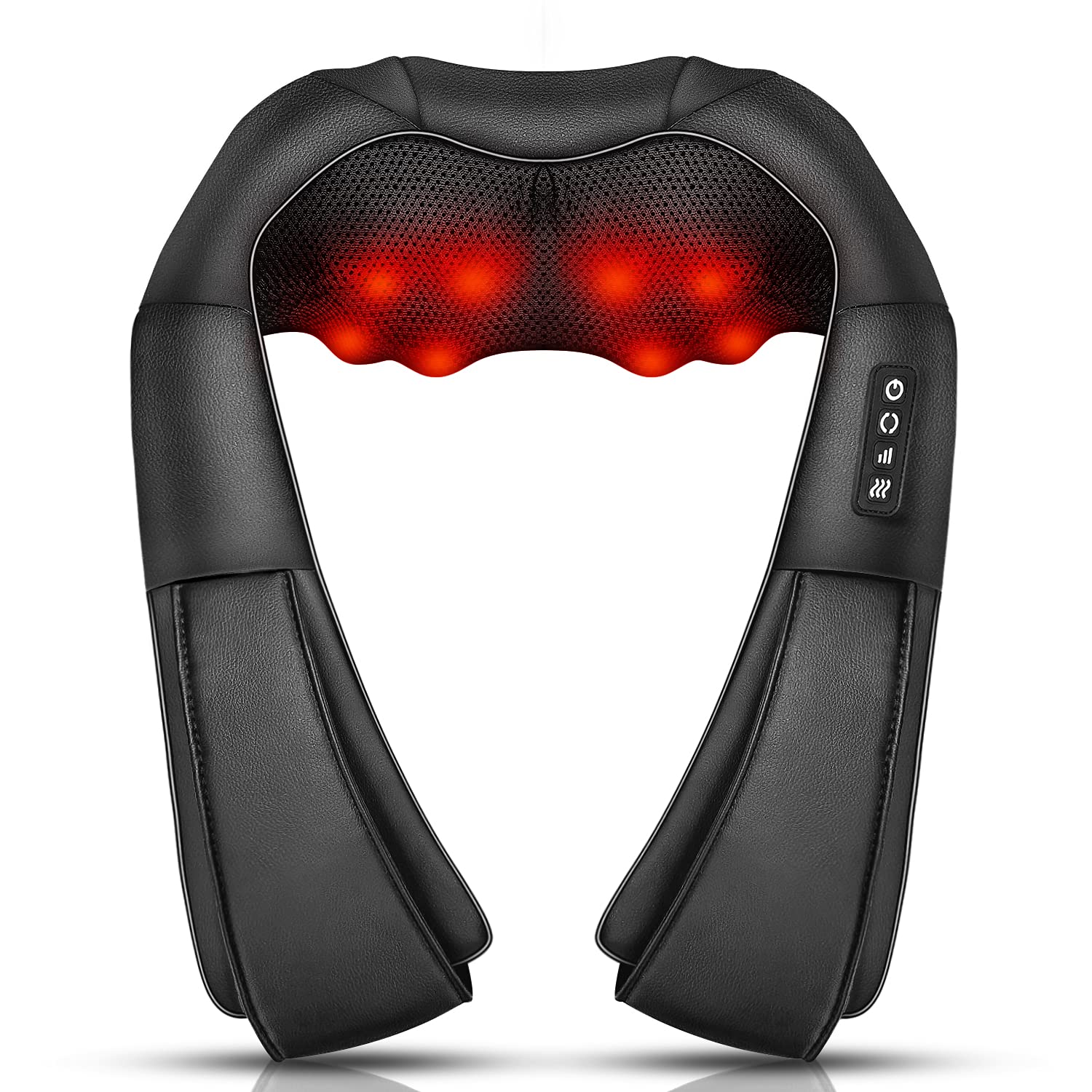 iKristin Shiatsu Shoulder Neck Massager with Heat, Black | 3D Deep Tissue Massag