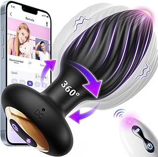 360° Rotation Anal Plug Vibrator Sex Toys, Prostate Massager with 9 Vibrating Mode Male Sex Toy Anal Dildo, Remote Control Adult Toys Vibrators Butt Plug Sex Toys for Men and Female Anal Beads