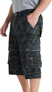 BEST SOUTH Men's Long Cargo Shorts Below Knee 13 Inches Cotton Relaxed Fit