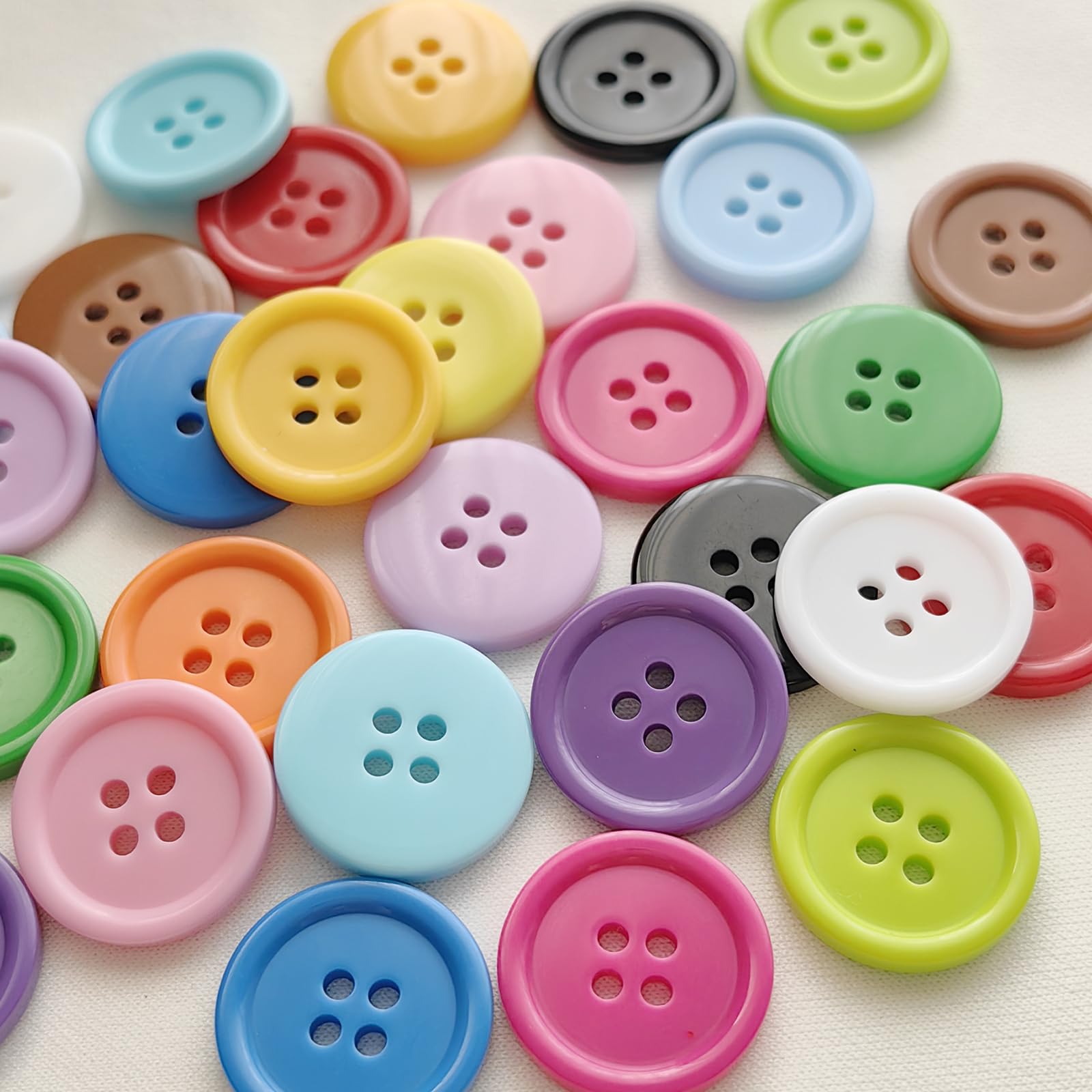 50pcs 25mm Multicolor Resin Sewing Buttons for DIY Clothing