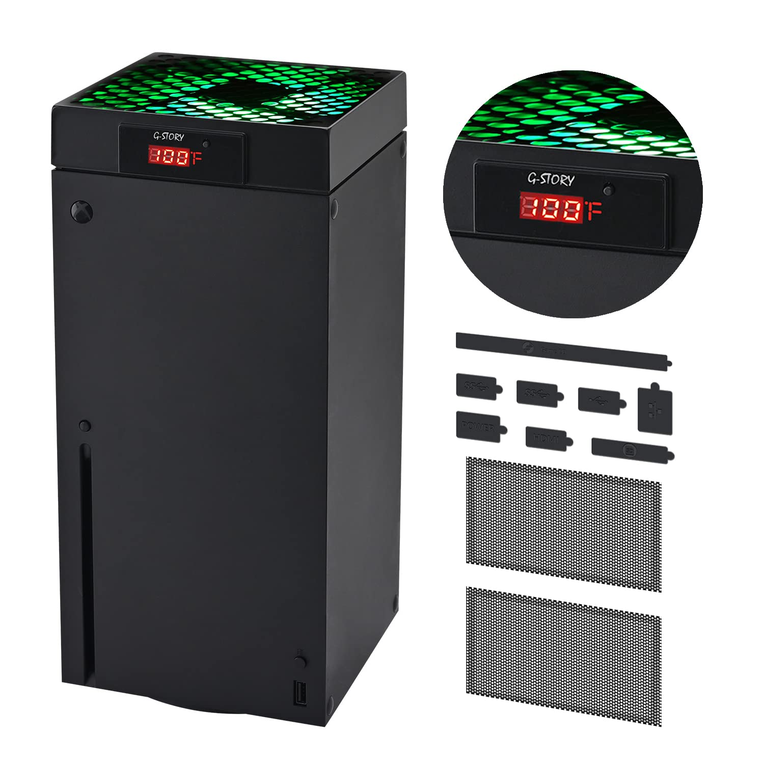 G-STORY Cooling Fan for Xbox Series X, Auto 3 Speed Adjust Temp Display RGB