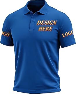 Custom Polo Shirts Design Your Own for Men,Print- Photo Logo