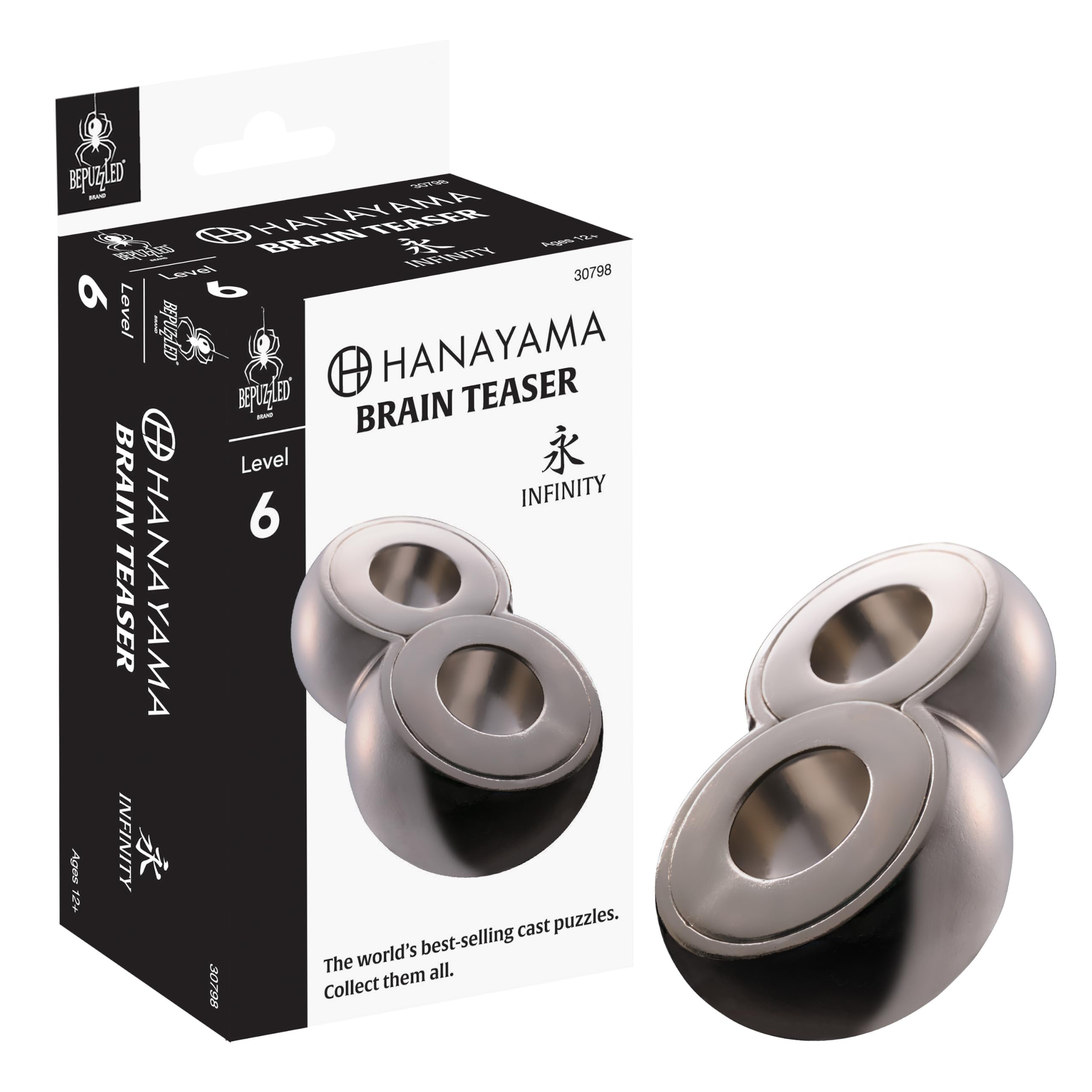 BePuzzled | Infinity Hanayama Metal Brainteaser Puzzle Mensa Rated Level 6, for 